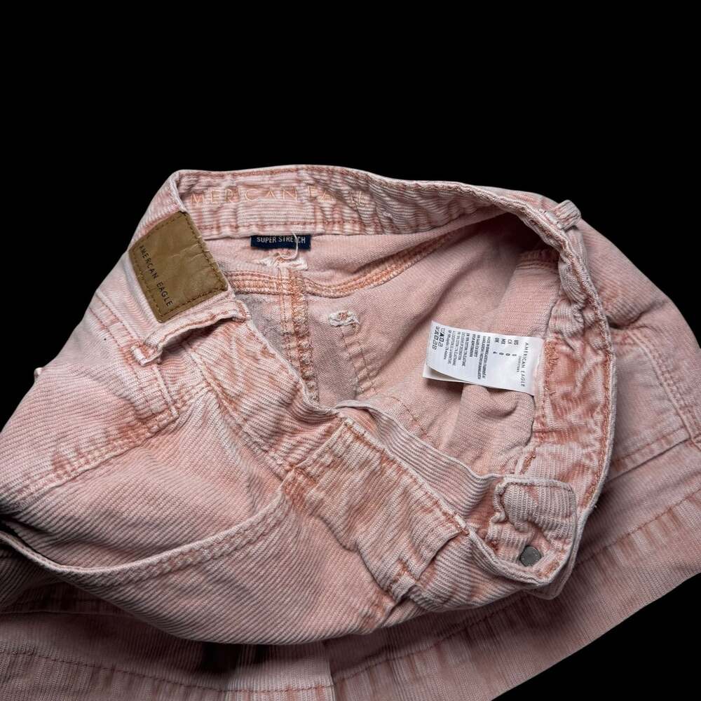 American Eagle Outfitters Pink Corduroy Super Stretch Utility Shorts Size 0 - Picture 3 of 7